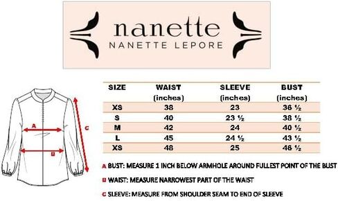 Nanette Nanette Lepore Women's Elegant Covered Button, Mandarin Collar Blouse in Kuwait