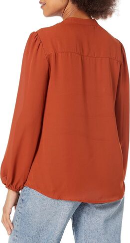 Nanette Nanette Lepore Women's Elegant Covered Button, Mandarin Collar Blouse in Kuwait