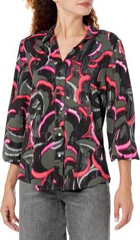 NIC+ZOE Women's Petite Neon Doodle Live in Shirt in Saudi Arabia