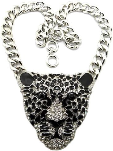 قلادة رأس النمر للرجال، قلادة على شكل حيوان الفهد الشرير، قلادة رأس الفهد الفايكنج الاسكندنافية للرجال، قلادة هيب هوب، رأس الفهد، سلسلة مكتنزة، هدية مجوهرات in Kuwait