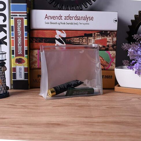 10 قطع صغيرة صغيرة من بلاستيك PVC شفافة لتنظيم مستحضرات التجميل مع سحاب للاغلاق، حقيبة مكياج لادوات الزينة للسفر من بي سي بي in Kuwait