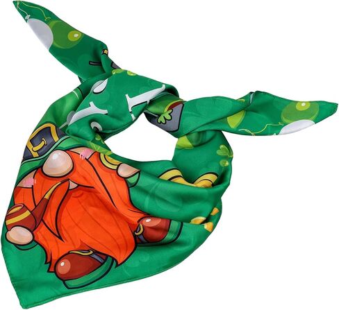 St.Patrick's Day Green Scarf Irish Shamrock Green Silk Bandanas for Women Men Good Luck Festival Party Accessories in Kuwait