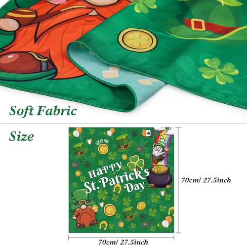 St.Patrick's Day Green Scarf Irish Shamrock Green Silk Bandanas for Women Men Good Luck Festival Party Accessories in Kuwait