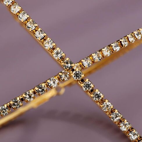 Xerling Large Hoop Zircon Earrings Rhinestones Crystal Circle Loop Earrings for Women Statement Bridal Earrings for Wedding 120mm Big Hoop Earrings in Saudi Arabia