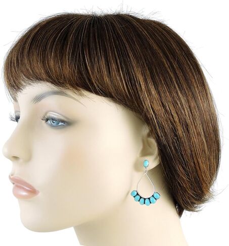 Sterling Silver Earrings in Genuine Turquoise & Gemstones in Saudi Arabia