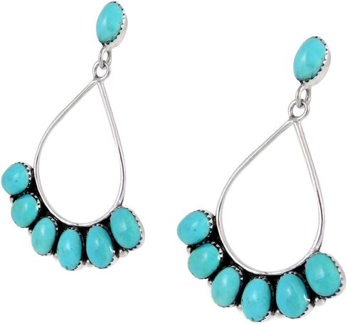 Sterling Silver Earrings in Genuine Turquoise & Gemstones in Saudi Arabia