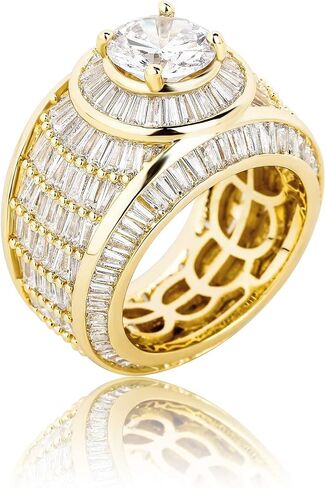TOPGRILLZ مثلج خارج الذهب العنقودية الدائري 5A + زركون 14K الذهب الهيب هوب مغني الراب موضة فاخرة خواتم الماس الكبيرة للرجال in Kuwait
