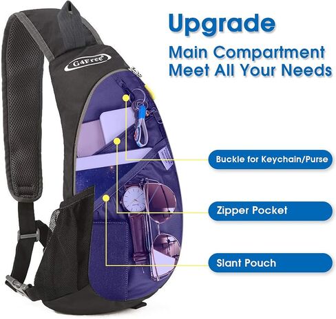 G4Free Sling Bags Men Small Chest Sling Backpack+RFID Sling Bag Crossbody Sling Backpack for Men Women Hiking Outdoor in Saudi Arabia