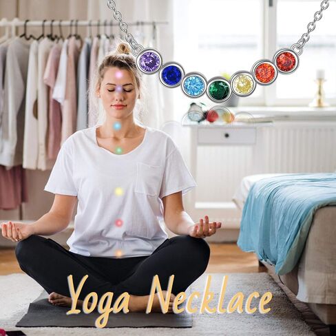 ONEFINITY Chakra Necklace Sterling Silver Yoga Lotus Flower Necklace for Women Girls Jewelry in Saudi Arabia