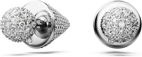 Swarovski Luna Stud Earrings, Rhodium Finished Moon Motif with Clear Pavé Stones, Part of the Swarovski Luna Collection in Saudi Arabia