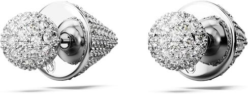 Swarovski Luna Stud Earrings, Rhodium Finished Moon Motif with Clear Pavé Stones, Part of the Swarovski Luna Collection in Saudi Arabia
