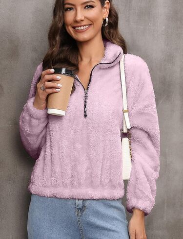 بلوفر Mizoci نسائي من الصوف بسحاب وأكمام طويلة in Kuwait