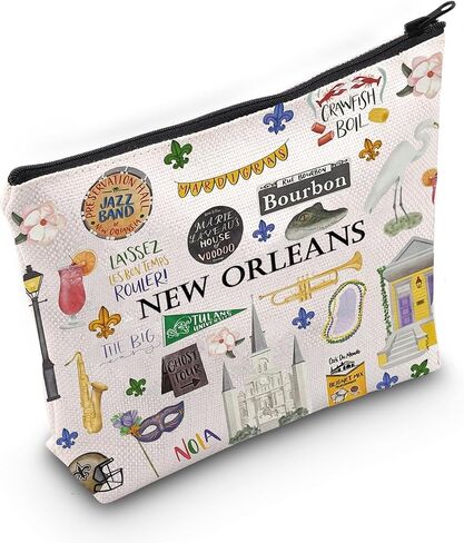 New Orleans Cosmetic Makeup Bag New Orleans Travel Gift New Orleans Vacation Gift for Her (New Orleans) in Saudi Arabia