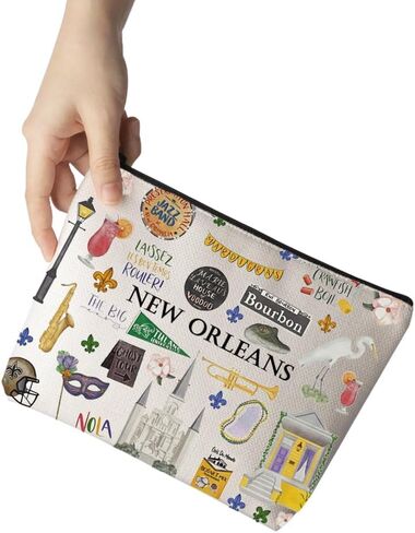 New Orleans Cosmetic Makeup Bag New Orleans Travel Gift New Orleans Vacation Gift for Her (New Orleans) in Saudi Arabia