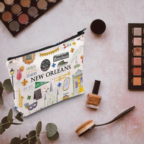 New Orleans Cosmetic Makeup Bag New Orleans Travel Gift New Orleans Vacation Gift for Her (New Orleans) in Saudi Arabia