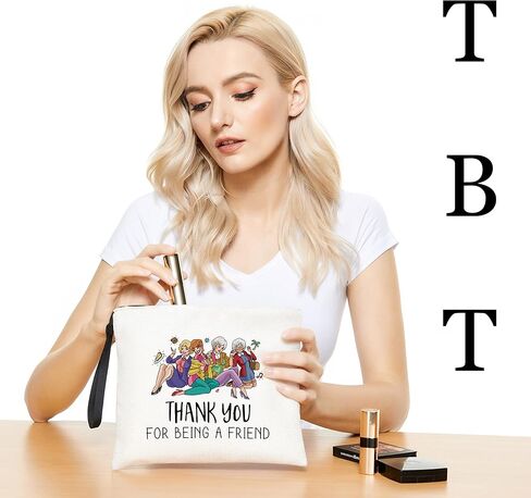 Golden Merchandise Thank You for Being A Friend Makeup Bag for Girl Friends Gifts for Friends Female Friendship Gifts for Women Friends Cosmetic Bag in Kuwait