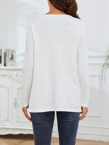 سترات نسائية من SPARKLE & SKY بلوفر خفيف الوزن ورقبة دائرية وأكمام طويلة وسترات متماسكة مع جيوب للنساء in Kuwait