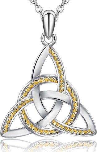CHIC ARTSY 925 Sterling Silver Irish Trinity Celtic Knot Necklaces Oxidized Good Luck Triskele Celtic Knot Fine Jewelry Goddess Of The Moon Pendants Necklace For Women Grandma, Mom, Aunt, Sister, Niece in Kuwait