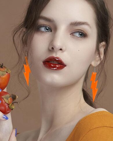 4 ازواج اقراط نيون بنمط الثمانينيات من جيلي، اقراط متدلية من الاكريليك بلون كاندي للنساء، اقراط متدلية ملونة رترو للنساء لحفلات الرقص التنكرية بنمط الثمانينيات in Kuwait