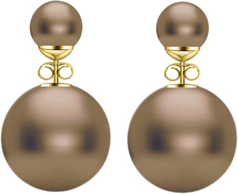 Double Sided Pearl Earrings - Pearl Front Back Earrings - Many Styles - Stunning Gift in Saudi Arabia