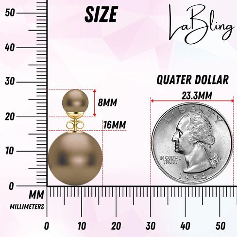 Double Sided Pearl Earrings - Pearl Front Back Earrings - Many Styles - Stunning Gift in Saudi Arabia