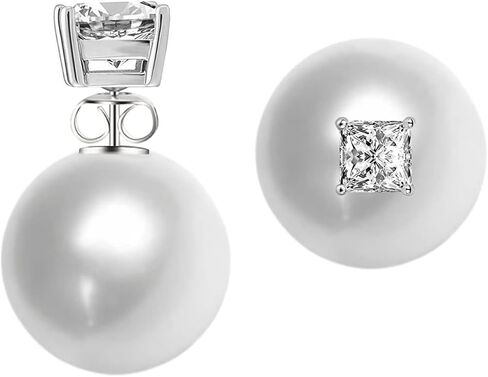 Double Sided Pearl Earrings - Pearl Front Back Earrings - Many Styles - Stunning Gift in Saudi Arabia