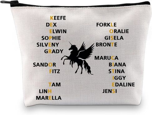 PXTIDY Team Foster Kee-fe Makeup Bag Keeper of the Lost Cities Characters Cosmetic Bag KOTLC Novel Inspired Bookish Gift in Saudi Arabia