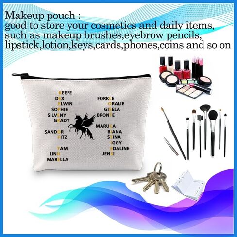 PXTIDY Team Foster Kee-fe Makeup Bag Keeper of the Lost Cities Characters Cosmetic Bag KOTLC Novel Inspired Bookish Gift in Saudi Arabia