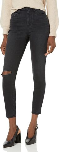 PAIGE Women's Cheeky Ankle with Ripped Knee Ultra High Rise Desinged for The Hourglass Shape in Black Pantheon in Saudi Arabia