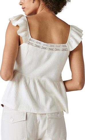 Lucky Brand womens Lucky Brand Women's Textured Yoke Peplum Tank Lucky Brand Women's Textured Yoke Peplum Tank in Saudi Arabia