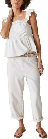 Lucky Brand womens Lucky Brand Women's Textured Yoke Peplum Tank Lucky Brand Women's Textured Yoke Peplum Tank in Saudi Arabia
