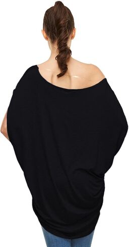 Womens Summer Casual Crew Neck T Shirts Sexy One Shoulder Off Batwing Oversized Blouse Tops in Kuwait