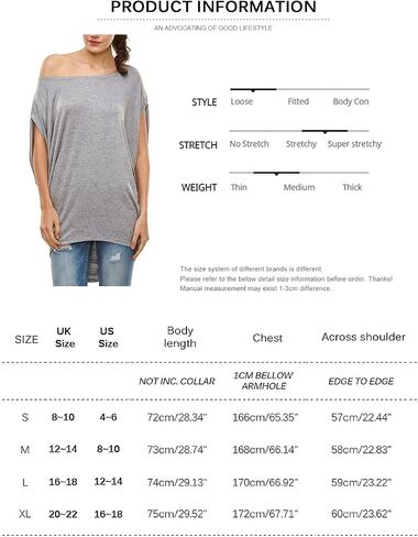 Womens Summer Casual Crew Neck T Shirts Sexy One Shoulder Off Batwing Oversized Blouse Tops in Kuwait