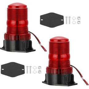 PATIKIL LED Strobe Warning Lights, 2Pcs 10V-80V Leds Flashing Lamps for Truck Tractor Vehicle Roof Forklift Golf Cart Mower UTV Car, Blue