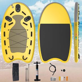 Inflatable Floating Mat Rescue Board Inflatable Water Floating Jet Ski Sled Board for Professional Emergency Rescue by Lifeguards, Surfing(72.83 x 41.33 x 5.90 inches, 1 Set)