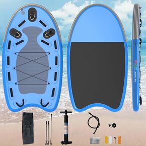Inflatable Floating Mat Rescue Board Inflatable Water Floating Jet Ski Sled Board for Professional Emergency Rescue by Lifeguards, Surfing(72.83 x 41.33 x 5.90 inches, 1 Set)