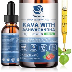(2 Pack) Kava Kava Root Extract Supplement - Calming High Concentration Kava w/ Ashwagandha, Lemon Balm, Valerian Root for Relaxation, Liver, Cognitive Support & Immune System - Vegan, Alcohol-Free