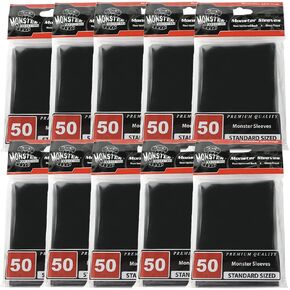 10 Pack Monster Gaming Sleeves (50ct per Pack- Value 500 Sleeve Set) - Standard Sized, Glossy - Fits Standard Sized Gaming Cards