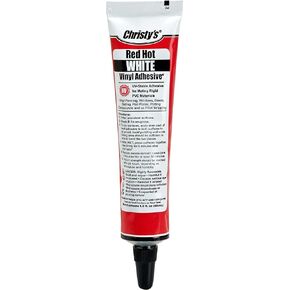 Christy's Red Hot Vinyl Adhesive, White, 1.5 oz Tube, White,Red