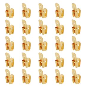 50pcs Electrical Double Male Female Adapter, Piggyback Spade Connectors Wire Splitter Terminal Connectors to Single Female Brass 3 Way Adapter Dual Male Electrical Double Male Female Adapter