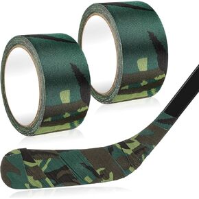 2 Rolls Camo Hockey Stick Tape 2" x 11yd Cotton Non-Slip Multipurpose Tape for Baseball and Softball Bats, Golf Club, Pull up Bars, Garden Tools, Easy Tear Tape Sports Gift