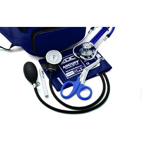 ADC Pro's Combo IV Adult Fanny Pack Essentials Kit with Prosphyg 760 Pocket Aneroid Blood Pressure Sphygmomanometer, Adscope 641 Sprague Stethoscope, 7.25" Medicut Shears and Adlite Penlight, Navy