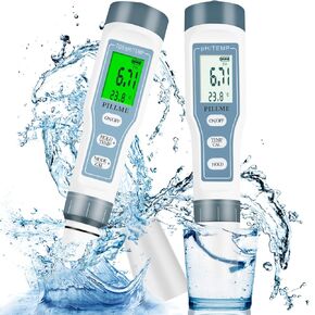 2Pack Digital PH Meter PH Tester 0.01 PH High Accuracy Water Quality Tester with ATC: 3 in 1 PH TDS Temp Pocket Size for Household Drinking Water, Hydroponics, Lab, Aquarium