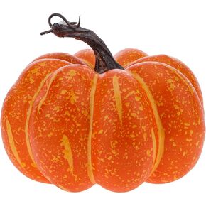 5.9 Inch Large Black Artificial Pumpkin Decoration Fall Halloween Lifelike Foam Faux Pumpkin for Thanksgiving Harvest Holiday Kitchen Fireplace Decor