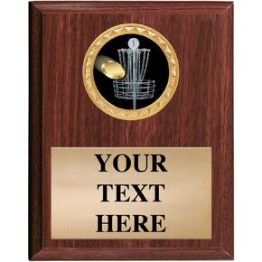 5x7 Walnut Finish Disc Golf Plaques - Customized Disc Golf Plaque Awards Prime