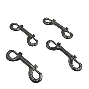 4 Pack 3.9" Double Ended Bolt Snaps Hook,Zinc Alloy Trigger Metal Clips Key Holder for Water Bucket Pet Feed Bucket Agricultural Equine Home Dog Leash Garage Use,gunblack Color PT103