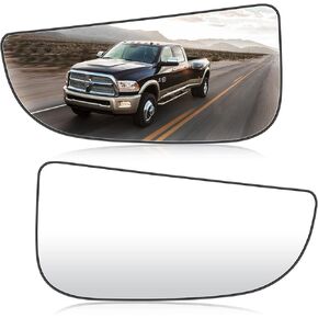 Passenger Side Mirror Glass for 2009-2020 Dodge Ram 1500 2500 3500 4500 5500 Towing Heated W/Back Plate Replacement for 68067730AA