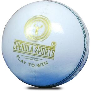 Super County 4 Panel Cricket Leather Ball - Adult Size White