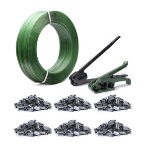 U.S. Solid Heavy Duty Packing Strapping Tensioner Kit, Pallet Packing Strapping Tool, Strapping Tensioner Tool, Sealing Tool, 600 Metal Seals, and 5/8" x 0.031" x 1970