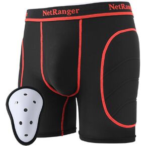 Youth Boys Padded Sliding Shorts Compression Underwear Sports with Protective Cup for Baseball Football Softball